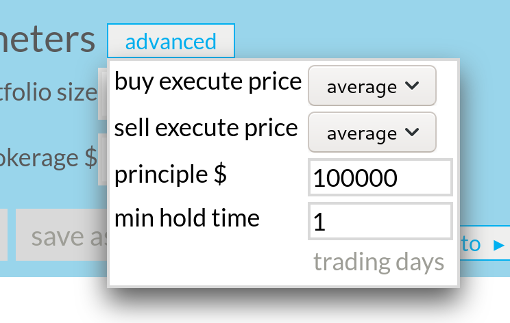 Advanced simulation parameters in Backtester